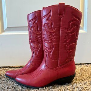 Red Cowgirl Boots Size 8.5 Womens
